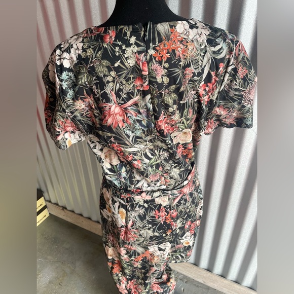 NWT ANTONIO MELANI Black Floral Cotton Blend Wide Leg Jumpsuit Size 14 - Picture 5 of 9